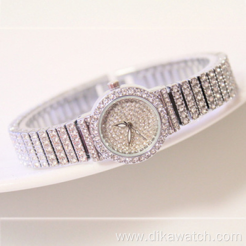 BS 1101 Luxury Ladies Gold Wristwatch Full Diamond Women Watch Bracelet Rhinestones Steel Watch Strap Luxury Watches